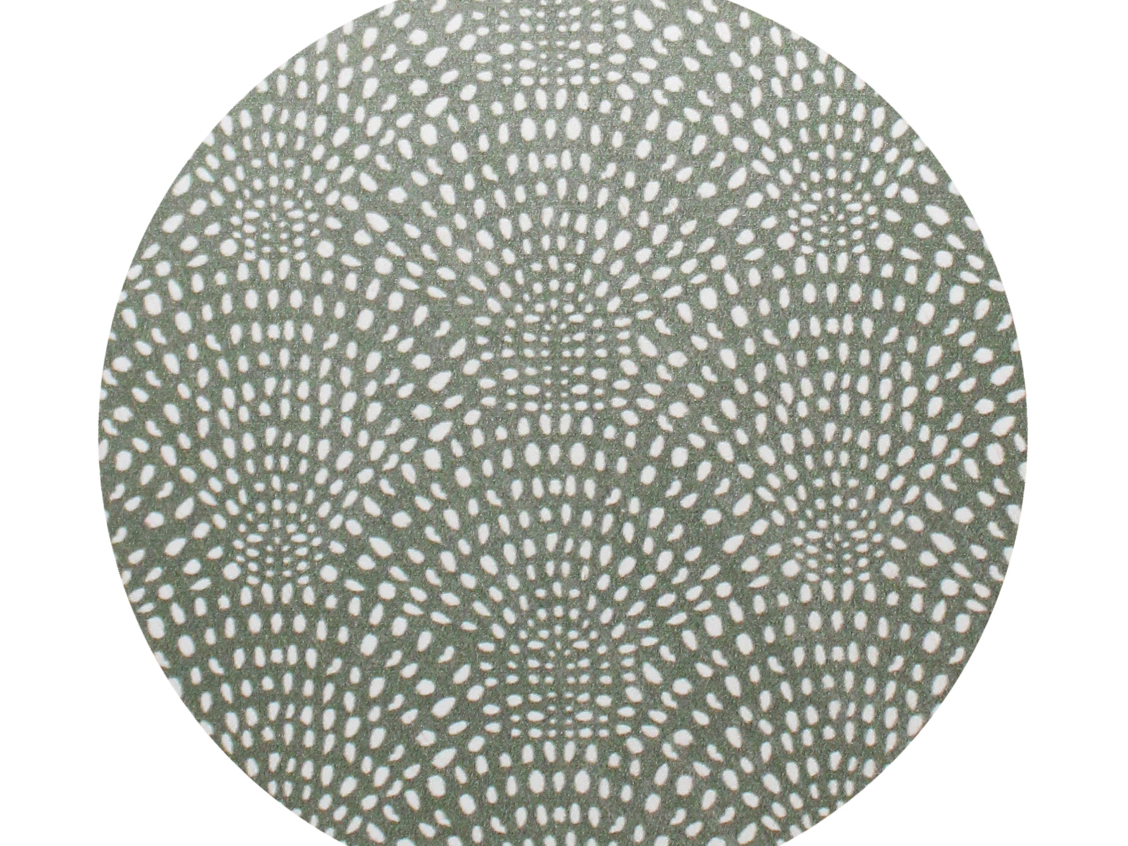SAND+FOG scented candle lid with green speckled mosaic pattern top
