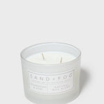 12 oz scented candle in frosted glass jar with two wicks