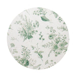 Scented candle lid with white botanical leaf print