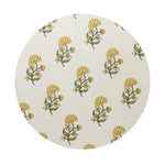Scented candle top with cream floral pattern lid