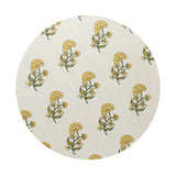 Scented candle top with cream floral pattern lid
