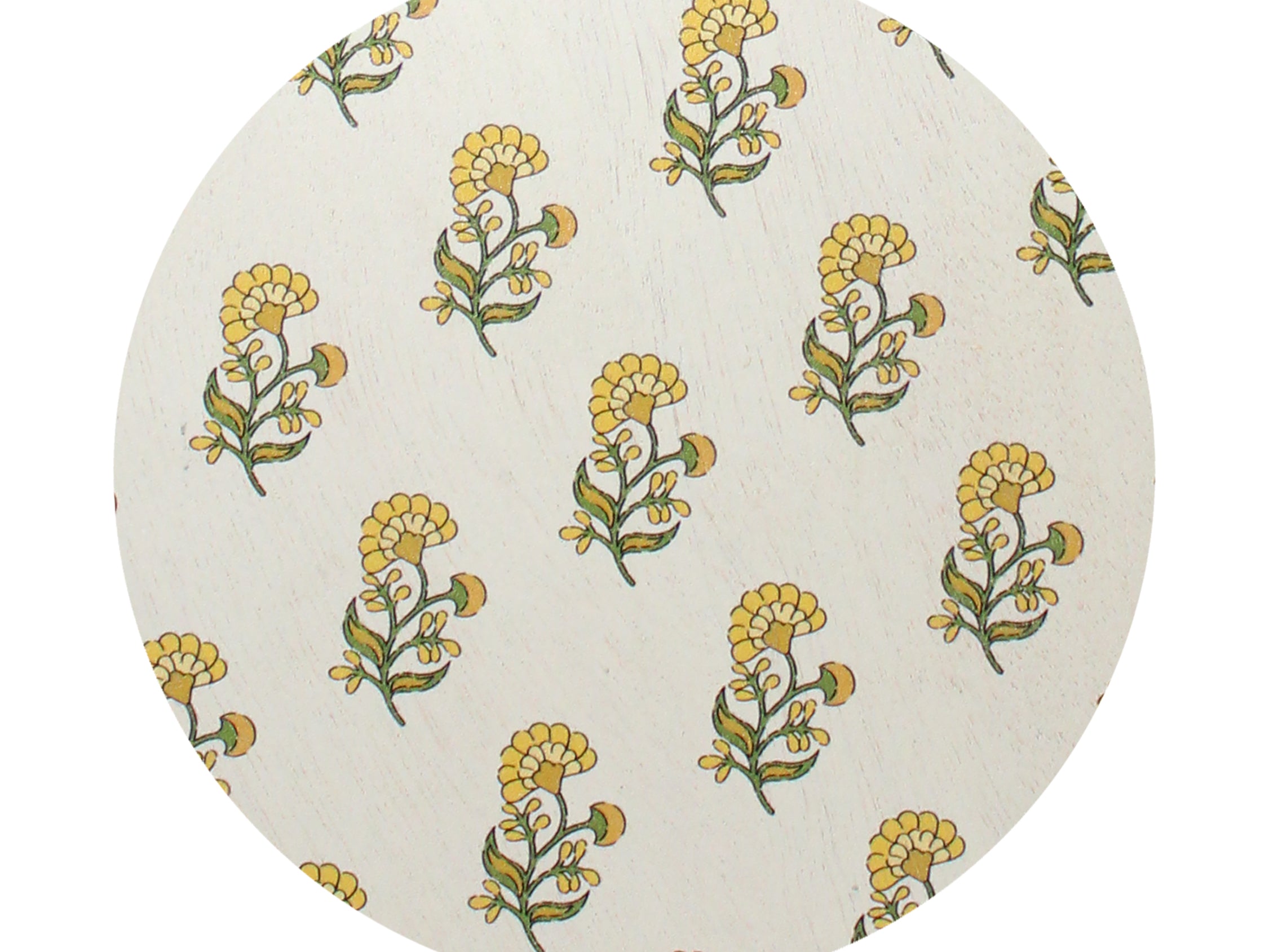 Scented candle top with cream floral pattern lid