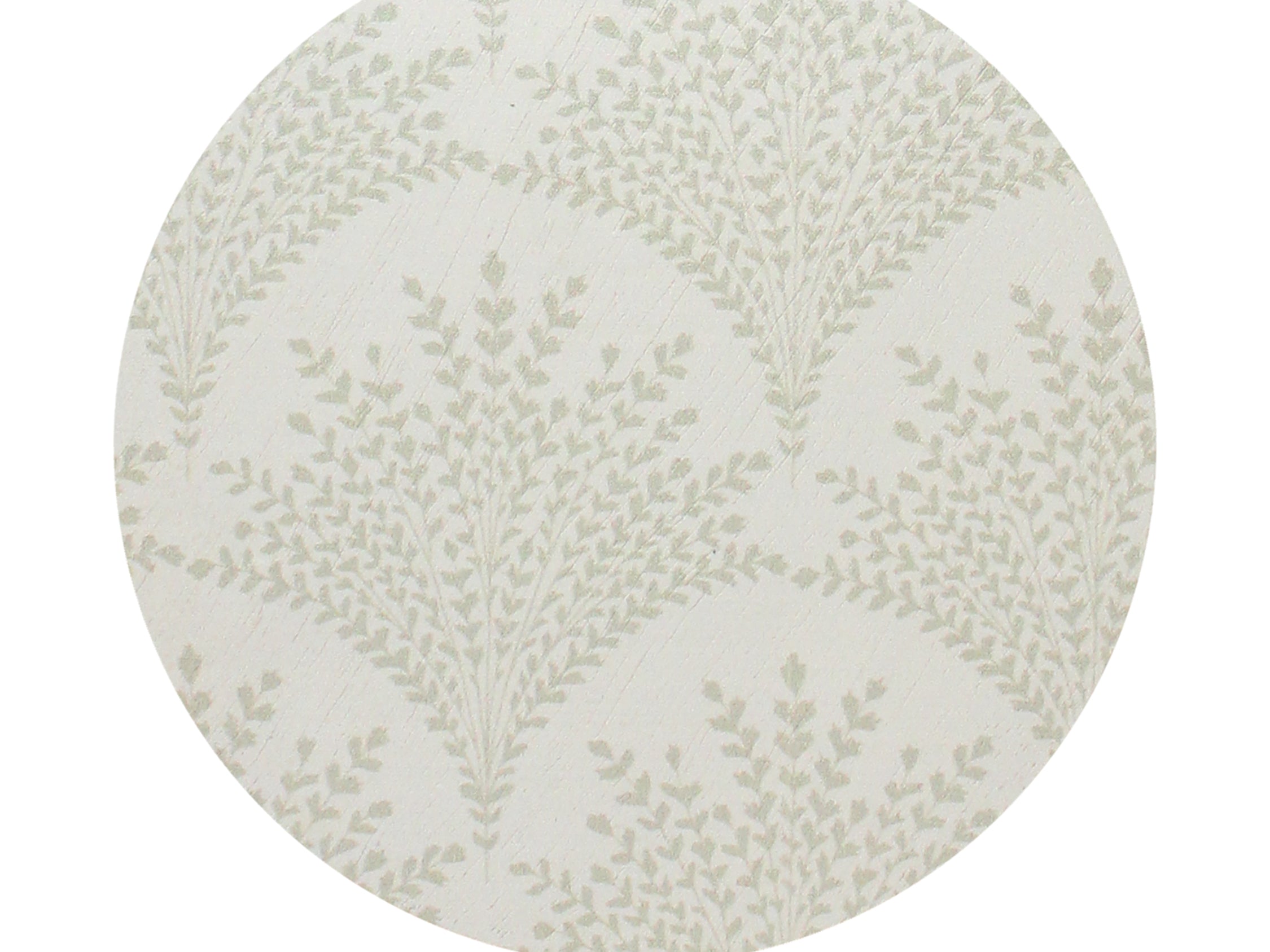 12 oz scented candle with pale patterned lid featuring fern-like leaves
