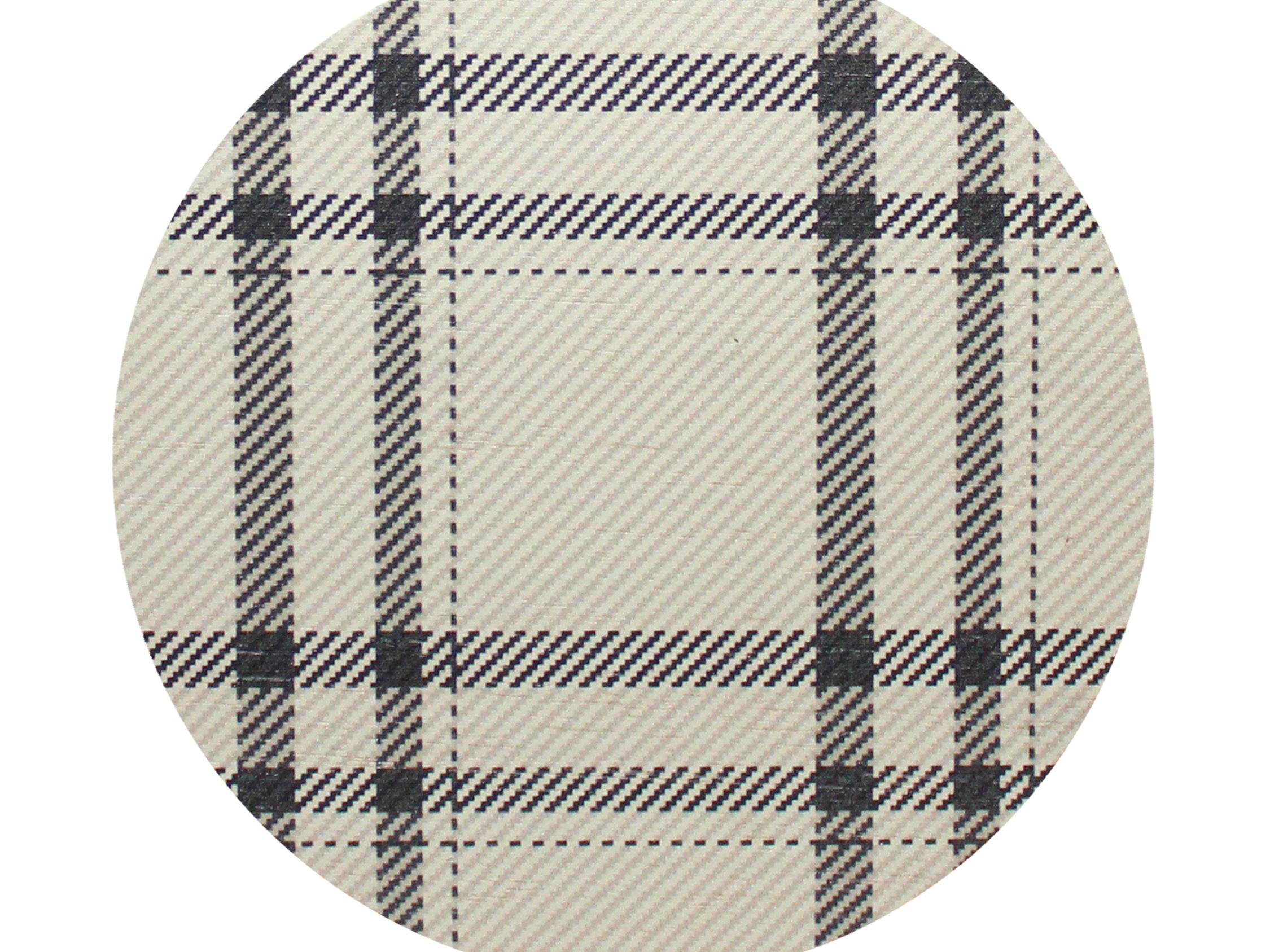 Round plaid lid top for Sand+Fog scented candle