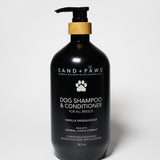 Dog shampoo & conditioner bottle with pump; vanilla sandalwood scent, 32 oz