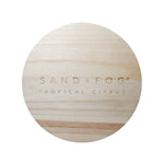 Wood lid "Sand + Fog Tropical Citrus" carved