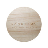 Wood lid "Sand + Fog Tahitian Vanilla" carved